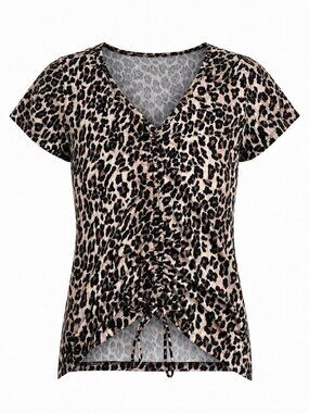 Full Circle Trends Leopard Print Top Junior’s Size L